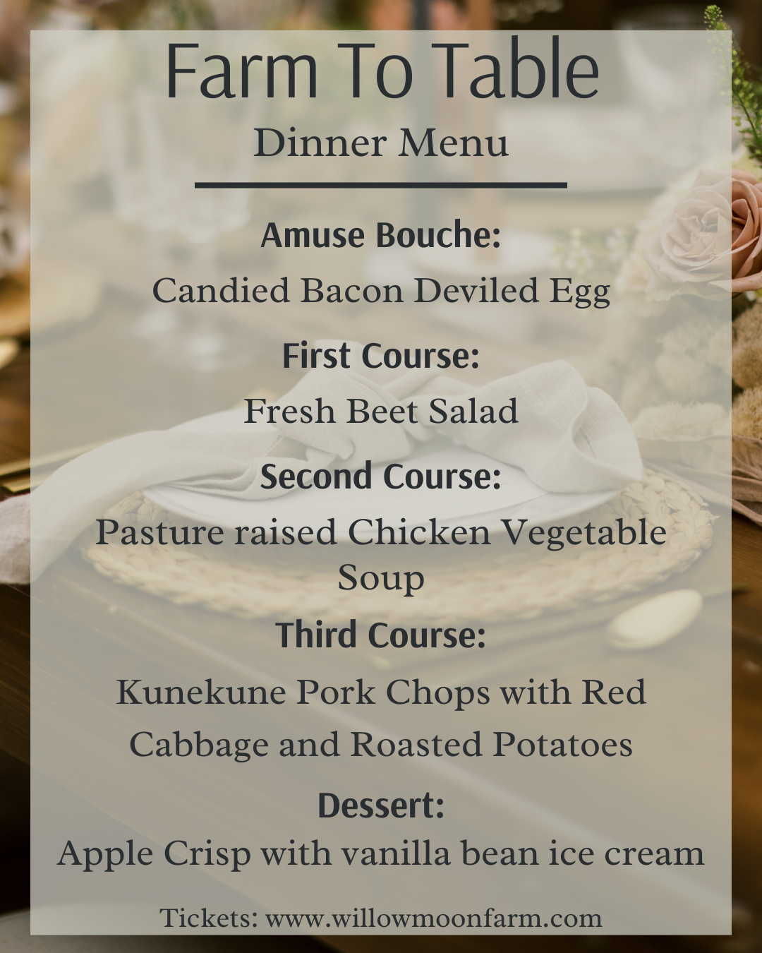 Farm To Table Dinner